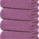 Tens Towels Pack of 4 Extra Large Bath Towels 30 x 60 Inches, 100% Cotton, Larger & Lighter Weight, Quicker to Dry, Super Soft and Absorbent, Perfect for Bathroom, Purple