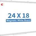White Board Dry Erase, 24 x 18 inch Magnetic Dry Erase Board Whiteboard for Wall, Aluminum Frame Hanging Whiteboard Marker Board Writing Board for Home Classroom Office