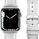 Leather Bands Compatible with Apple Watch 38mm 40mm 41mm 44mm 45mm 49mm for Men Women, Top Genuine Leather Watch Strap Replacement Wristband for iWatch Ultra SE Series 9 8 7 6 5 4 3 2 1
