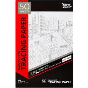 Paper Junkie Tracing Paper for Drawing Pad - 11 x 17 in, 50 Sheets, White - Vellum Sheets for Calligraphy & Invitations - Transfer Paper for Drafting & Sewing