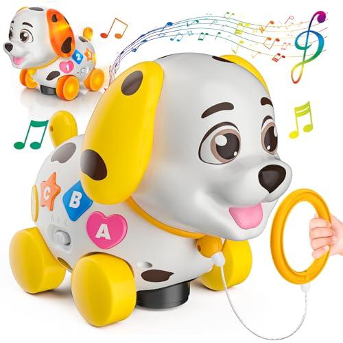 Musical Puppy Toys for 1 Year Old Girl Boy Gift, Crawling and Walking Baby Toy 6-9-12-18 Month, Birthday Gift for 1 Year Old Girl Boy, Bilingual Present for 7 8 10 Month Infant (Yellow)