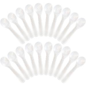Patelai 20 Pieces Set of Caviar Spoons Mother of Pearl Spoons with Handcraft Round Handle for Caviar, Egg, Ice Cream, Coffee, Kitchen, Restaurant for Serving Caviars (8cm/3.15 Inch)