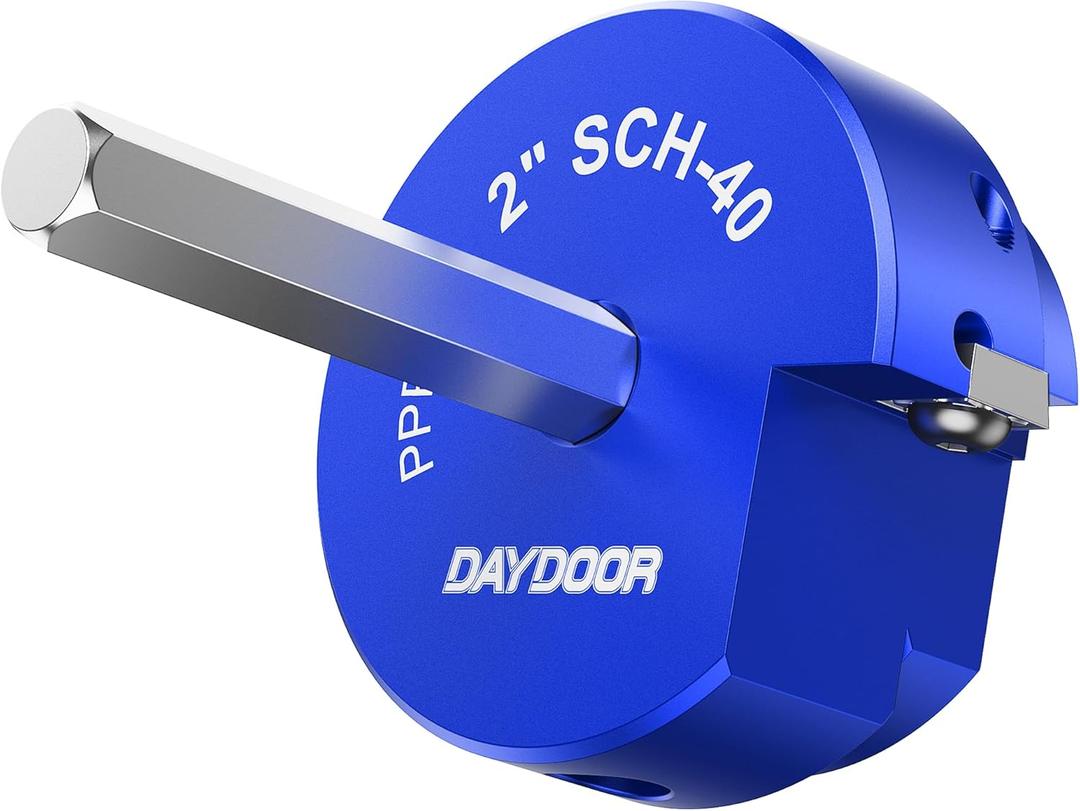 DAYDOOR 2'' PVC Pipe Reamer Head, 4-Sided Carbide Aluminum Reamer Tool, PVC Fitting Saver Fit into Standard 1/2" Drill, Plumbing Tools for Schedule 40 PVC, CPVC or ABS