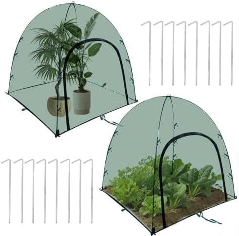 2pack Large Mesh Plant Cover Tent, 36x36x37Inches Pest Guard Cover, Insect Bird Barrier Netting Outdoor Plant Enclosure, Garden Net Cage Plant Protector Pest Protection Guard for Fruit Vegetables