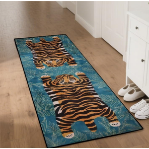 Area Rug 1 Piece Kitchen Carpet Living Room, Kitchen, Washable Tiger Non-Slip Area Rug 1' 5" X 4' 9"/Tiger