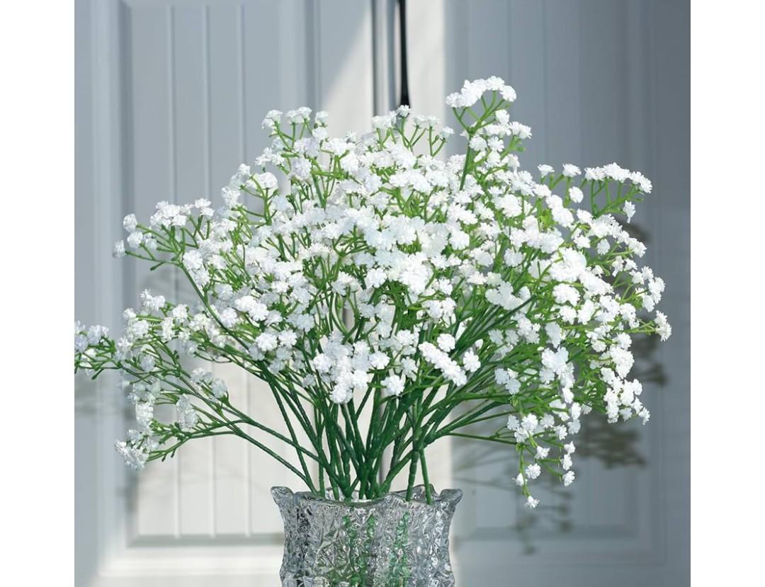White Baby Breath Flowers Artificial,10 Pcs Fake Babys Breath Real Touch Flowers Wedding Party Home Garden Decoration - Artificial for Decoration Baby Breath (White)