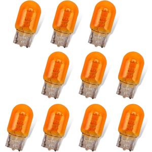 10 PCS T20 WY21W Bulb, 12V 7443 Brake Light Bulb, Waterproof Monofilament Reverse Light Tail Light Bulb, Universal Auto Bulb Replacement for Turn Signal Side Marker Parking DRL Light (Yellow)