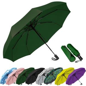 SIEPASA Windproof Travel Compact Umbrella-Automatic Umbrellas for Rain-Compact Folding Umbrella, Travel Umbrella Compact, Small Portable Windproof Umbrellas for Men Women Teenage. (Green) (42 Inch-1 Pack)