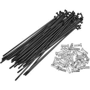 X AUTOHAUX 36pcs 14G J Bend Bicycle Steel Spokes Cycle Spokes with Brass Nipples for Mountain Bike MTB (119MM)