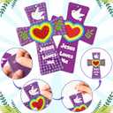 BeYumi Easter Glitter Cross Craft - 30Set Easter Religious Cross Craft Kit Sunday School Christian Faith DIY Glitter Mosaic Ornament Card Classroom Church Fun Activities Party Favors