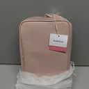 Travel Makeup Bag Women's Large Capacity Cosmetic Portable Organizer Large Opening Waterproof Storage Toiletry Bags Vertical Free-Standing Brush Holder for Easy Access Pink