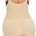 Women's Plus Size Full Body Shaper Open-Bust Slimmer Seamless Tummy Control Shapewear Bodysuit (Beige, XXL)