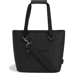 Insulated Cooler Bag, SIYUAN Leakproof BPA-Free Soft Tote with Shoulder Strap for Work Lunch Travel Water-Resistant (10L, Black)