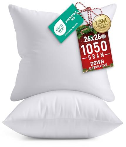 Amazon.com: Utopia Bedding Throw Pillows Insert (Pack of 2, White) - 26 x 26 Inches Bed and Couch Pillows - Indoor Decorative Pillow : Home & Kitchen