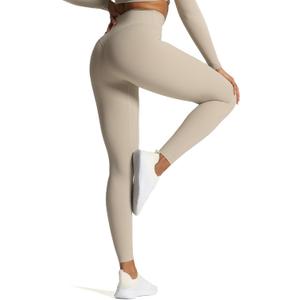 Aoxjox High Waisted Workout Leggings for Women Tummy Control Buttery Soft Yoga Metamorph Deep V Pants 26" (Small, Mink)