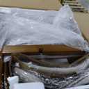 COLAMY Wooden Dining Chairs Set of 2, Modern Fabric Upholstered Kitchen Side Chairs, Farmhouse Dining Room Chair with Foot Pegs, Beige