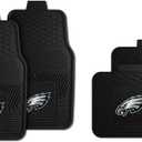 Fanmats Philadelphia Eagles Set of 4 Car Mats for Cars, SUV, Pickups - All Weather Technology Protection, Deep Reservoir design, Universal Fit - 3D NFL Team logo - 29 x 17 Front - 14 x 17 Rear Mat