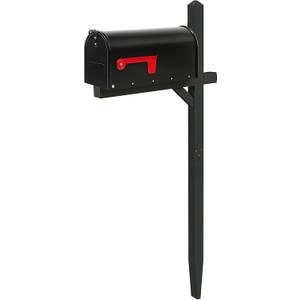 Colingmill Mailbox and Post Combo, Black Wooden Mailbox Post for Outdoor Home Yard Classic Style