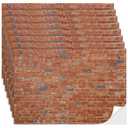 Flutesan 6 Pcs Miniature Dollhouse Wallpaper and Flooring Peel and Stick Mini DIY Self Adhesive Dollhouse Accessories 8.27 x 11.69 Inch (Red Clinker)