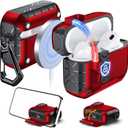 Anqrp MagArmor Auto-Open for AirPods 4th Generation Case with Built-in Magnets, [One-Press Auto-Open] [Compatible with Mag-Safe Charging], Full-Body MIL-Grade Protective with Air-AL Carabiner Red