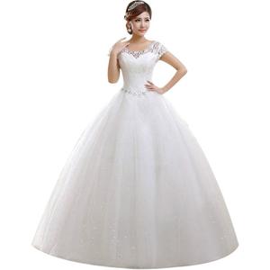 Eyekepper Double Shoulder Floor Length Bridal Gown Wedding Dress Custom Size (16, White)