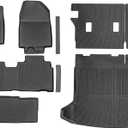 11-Piece Floor Mats & Door Sill Guards for 2024-2026 Honda Prologue & Chevy Blazer EV, All-Weather Custom Fit TPE Liners with Cargo Liner, Backrest Protectors & Under-Trunk Mat, Black