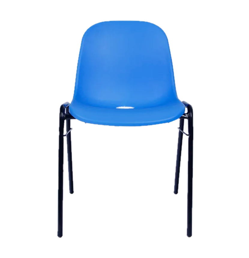 Lightweight School Chair with PP Hard Plastic Seat and Powder-Coated Frame