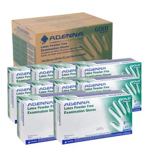Adenna GOLD Disposable Latex Gloves  6 Mil, Powder Free Exam Glove with Precise Control & Textured Grip, Comfortable Fit for Medical, Dental & Industrial Use, Case of 1000, Large, White