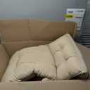 Kigley 2 Pcs Chaise Lounge Cushions with Side Pocket 74.5 x 22 x 4.7 Inches Tufted Patio Recliner Cushions Summer Seasonal Replacement for Indoor Outdoor Patio Sunbathing (Beige)