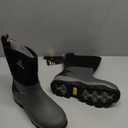 Trudave Rubber Rain Boots for Women, Neoprene Insulated Mud Work Boots, Anti-slip Breathable Mid-calf Womens Waterproof Boots for Garden, Water Fishing, Size: 11 (Black)