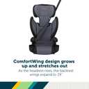 Safety 1st Grow and Go 2-in-1 Booster Car Seat with ComfortWings, Converts High-Back to Backless, 19" Wide, Fits 3 Across, Lightweight, Foldable, Easy-Clean, Cup Holders, 40-100 lbs, Crushed Grape, Manufacture Date 2025/10/20