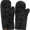 C.C Faux Fur Mitten For Women Unisex - Stretchable Soft Warm Cold weather Winter Gloves