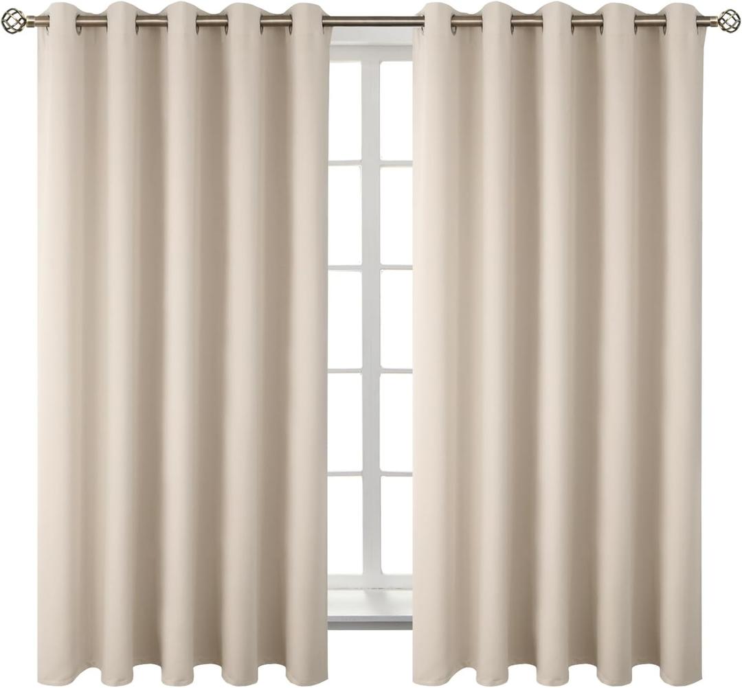 BGment Blackout Curtains - Grommet Thermal Insulated Room Darkening Bedroom and Living Room Curtains, Set of 2 Panels (70 x 63 Inch, Champagne) BGment Blackout Curtains - Grommet Thermal Insulated Room Darkening Bedroom and Living Room Curtains, Set of 2 Panels (70 x 63 Inch, Champagne)