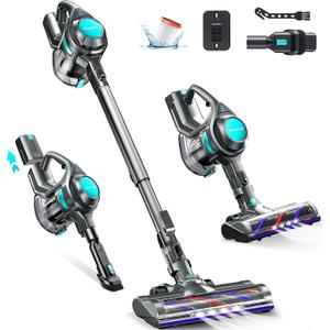 Cordless Vacuum Cleaner, 8-in-1 Powerful Vacuum Cleaners for Home with 1.3L Large Capacity, 2 Modes & 30Mins Runtime, Rechargeable Stick Vacuum for Pet Hair Hardwood Carpet - Green