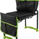 Garden Kneeler and Seat, Heavy Duty Garden Stool with 11" Wide Detachable Kneeling Pad, Foldable Garden Bench Chair with Gardening Tool Pouch and Bag, Gardening Gifts for Women, Seniors, 1sidebag,1handbag
