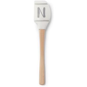 3pcs Monogrammed premium Silicone Spatula, Non-stick, Heat Resistant kitchen spatula - Dishwasher Safe - Kitchen Utensils - BPA & BPS Free - Perfect for Baking, Scraping, and Mixing  (N - Grey Blue )