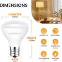 R14 LED Bulb, 4W=40W, Dimmable, E17 Base, Mini LED Reflector Floodlight Bulb, 400 Lumens, 2700K Warm White, 4 Pack