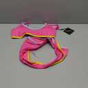 ZAFUL Bikini Sets for Women Bow Knot Tie Back Sexy Two Piece Swimsuits Triangle High Cut Bathing Suit Velvet String Swimwear (Small, Magenta)