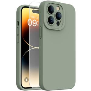 Kiresen Magnetic for iPhone 14 Pro Case with Screen Protector - Wireless Charging Compatible - Upgraded Camera Protection - Silicone Shockproof Protective Phone Case for iPhone 14 Pro - Porcelain Blue