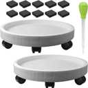 2 PCS 17.2 Inch Plant Caddy with Wheels,Heavy Duty Wheeled Stand