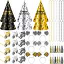 2026 New Years Eve Party Supplies for Guests Happy New Year Headbands Hats Noise Makers Glasses Necklace
