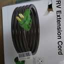 RVGUARD 50 Amp 15 Foot RV/EV Extension Cord, NEMA 14-50P/R Heavy Duty Extension Cord with LED Power Indicator and Cord Organizer, Green, ETL Listed