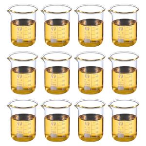 PATIKIL 50 Ml Low Form Glass Beaker, 12 Pack 3.3 Borosilicate Glass Graduated Printed Scale Measuring Cups with Spout for Kitchen Lab Liquids