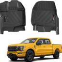 for 2015-2026 Ford F-150 SuperCrew/Super Cab/Lightning/Raptor Floor Mats Front Liners All Weather TPE Protection Mat for F150 Accessories (for 15-26 Ford F-150 SuperCrew/Super Cab/Lightning/Raptor)