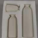 Ceramic Vase Set-3, Small Flower Vases for Decor, Modern Boho Farmhouse Style, Decorative Vases for Pampas Grass & Dried Flowers, Distressed Finish (Beige)