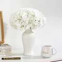 68PCS White Hydangea Artificial Flower Bulk Ivory Heads with 8" Stems, 6.2" Large Faux Hydrangeas Bulk for Wedding Centerpieces, Home Decor, Party, DIY Wreaths