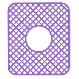 BEHOK 2 Pack Silicone Sink Protector for Kitchen Sink, Trellis Pattern 13 x 11 inches Sink Grid Mat Silicone Protectors, Center Drain, Purple