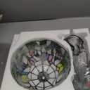 Tiffany Table Lamp Pink Yellow Tulips Stained Glass Lamp Handmade Bedside Table Night Unique Cute Accent Nightstand Light Antique Art Craft Gifts Lamp for Home Office Dormitory Bar Decorate