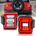 Full LED Tail Light Fit for Jeep Wrangler JL 2018-2024 (For Stock Halogen Model to Upgrade to FULL LED),Brighter Rear Light Set Brake Lamp Tail Lamp Assembly Replacement,Clear Lens