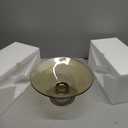 Fruit Bowl  10 Yellow Decorative Bowl with Ripple and Pedestal  Purse bowl, Decorative Bowls for Home Dcor, Glass Fruit bowl, Candy bowl, Centerpiece, Decorative Glass Bowl